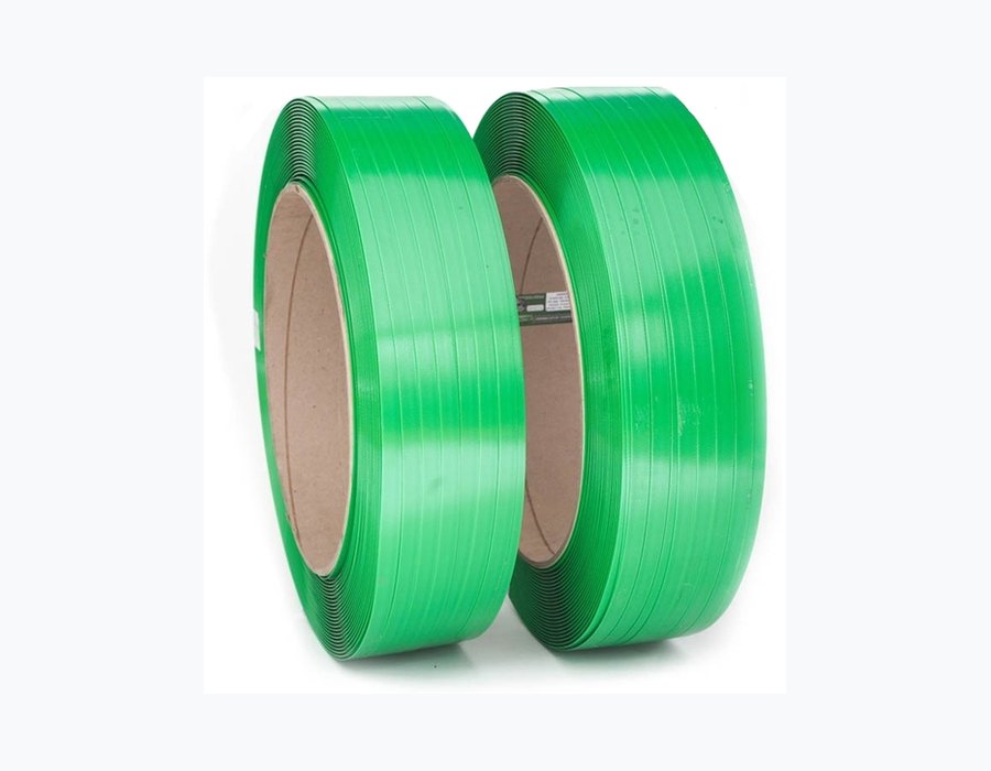 Fleje PET verde para asegurar cargas